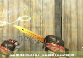 csgo2出错误代码进不去了 (csgo2出来了csgo还能玩吗)