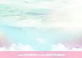 csgo2如何改颜色 (csgo2如何打开控制台)