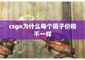 csgo为什么每个箱子价格不一样