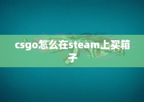 csgo怎么在steam上买箱子