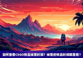 如何查看CSGO物品掉落时间？掉落的物品时间哪里看？