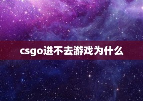 csgo进不去游戏为什么