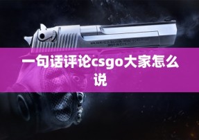 一句话评论csgo大家怎么说