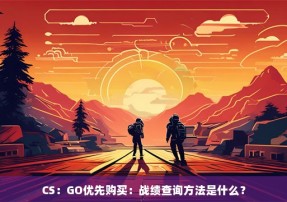 CS：GO优先购买：战绩查询方法是什么？