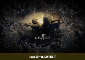 csgo玩一会儿就闪退了