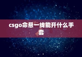 csgo命悬一线能开什么手套