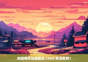 校园网开加速器玩 CSGO 有没有用？