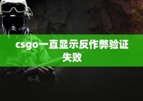 csgo一直显示反作弊验证失败