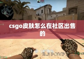 csgo皮肤怎么在社区出售的