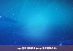 csgo港区钥匙箱子 (csgo港区钥匙价格)