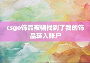 csgo饰品被骗找到了我的饰品转入账户