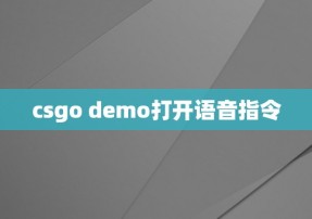 csgo demo打开语音指令