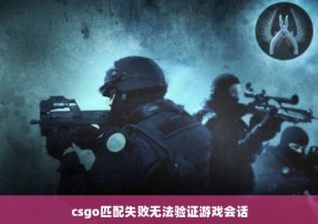 csgo匹配失败无法验证游戏会话