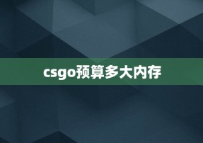 csgo预算多大内存