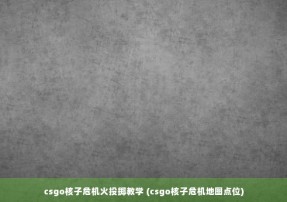 csgo核子危机火投掷教学 (csgo核子危机地图点位)