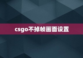 csgo不掉帧画面设置