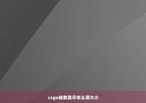 csgo帧数显示怎么调大小