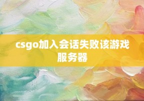 csgo加入会话失败该游戏服务器