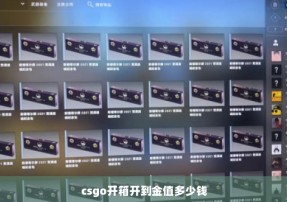 csgo开箱开到金值多少钱