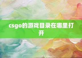 csgo的游戏目录在哪里打开