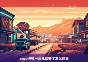 csgo卡顿一会儿就好了怎么回事