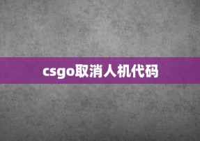 csgo取消人机代码