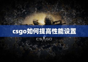 csgo如何提高性能设置