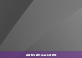 磁盘有空间但csgo无法更新