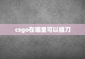 csgo在哪里可以租刀