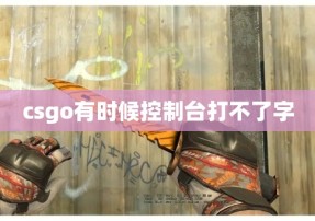 csgo有时候控制台打不了字