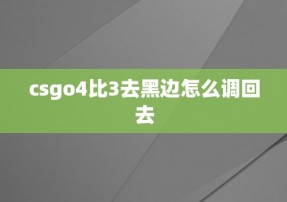 csgo4比3去黑边怎么调回去