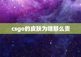 csgo的皮肤为啥那么贵