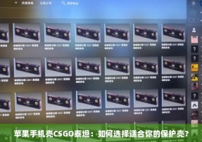 苹果手机壳CSGO泰坦：如何选择适合你的保护壳？