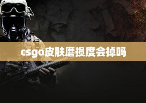 csgo皮肤磨损度会掉吗