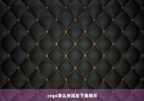 csgo怎么关闭左下角提示