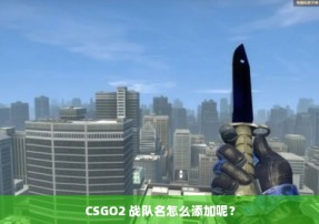 CSGO2 战队名怎么添加呢？