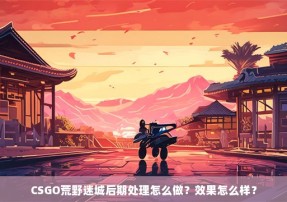 CSGO荒野迷城后期处理怎么做？效果怎么样？