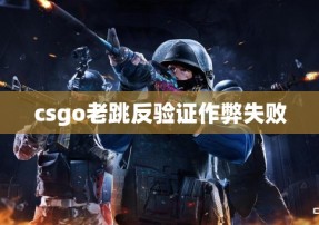 csgo老跳反验证作弊失败