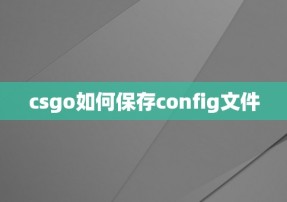 csgo如何保存config文件