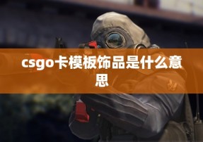 csgo卡模板饰品是什么意思