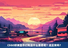 CSGO好友显示打盹是什么意思呢？这正常吗？