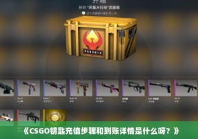 《CSGO钥匙充值步骤和到账详情是什么呀？》