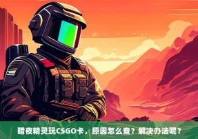 暗夜精灵玩CSGO卡，原因怎么查？解决办法呢？