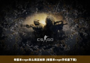 老版本csgo怎么提高帧数 (老版本csgo手机版下载)