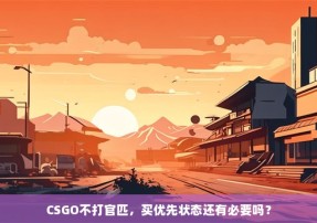 CSGO不打官匹，买优先状态还有必要吗？