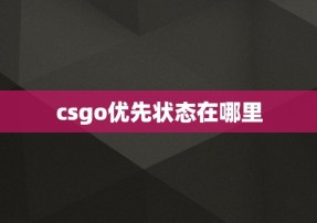 csgo优先状态在哪里