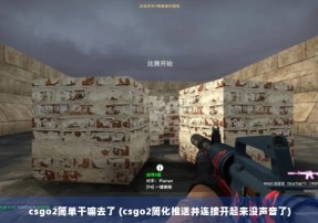 csgo2简单干嘛去了 (csgo2简化推送并连接开起来没声音了)