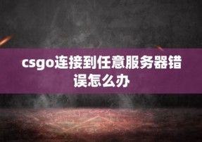 csgo连接到任意服务器错误怎么办