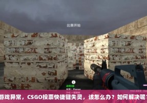 游戏异常，CSGO投票快捷键失灵，该怎么办？如何解决呢？