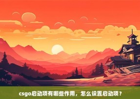 csgo启动项有哪些作用，怎么设置启动项？